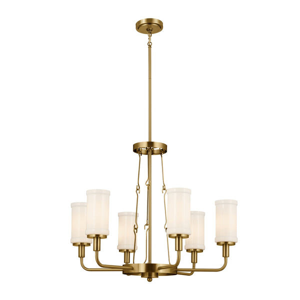 Six Light Chandelier from the Vetivene Collection in Natural Brass Finish by Kichler