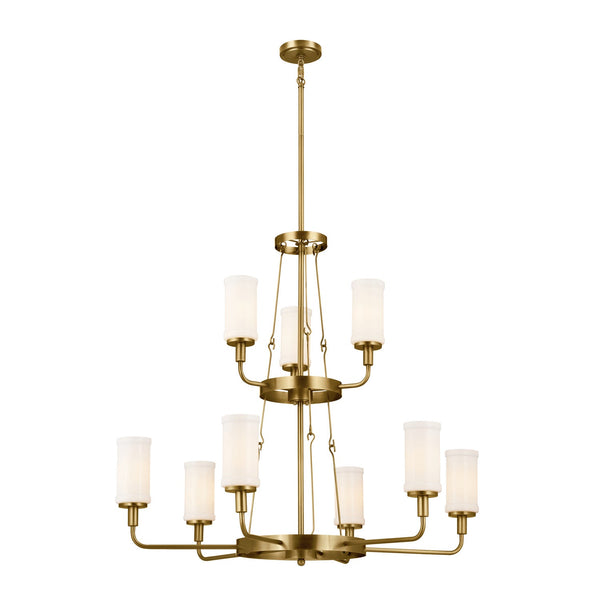 Nine Light Chandelier from the Vetivene Collection in Natural Brass Finish by Kichler