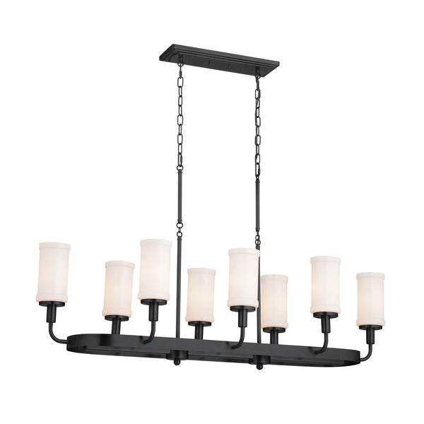 Kichler - 52453BKT - Eight Light Linear Chandelier - Vetivene - Textured Black from Lighting & Bulbs Unlimited in Charlotte, NC
