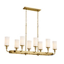 Eight Light Linear Chandelier from the Vetivene Collection in Natural Brass Finish by Kichler