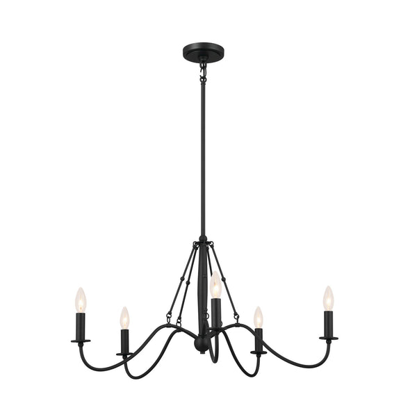 Five Light Chandelier from the Freesia Collection in Textured Black Finish by Kichler