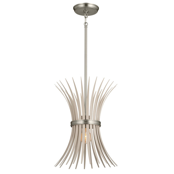 One Light Pendant from the Baile Collection in Brushed Nickel Finish by Kichler