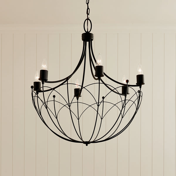 Kichler - 52462BKT - Six Light Chandelier - Topiary - Textured Black from Lighting & Bulbs Unlimited in Charlotte, NC