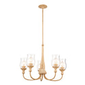 Five Light Chandelier from the Melis Collection in Warm Maple Wood Finish by Kichler