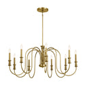 Nine Light Chandelier from the Karthe Collection in Natural Brass Finish by Kichler