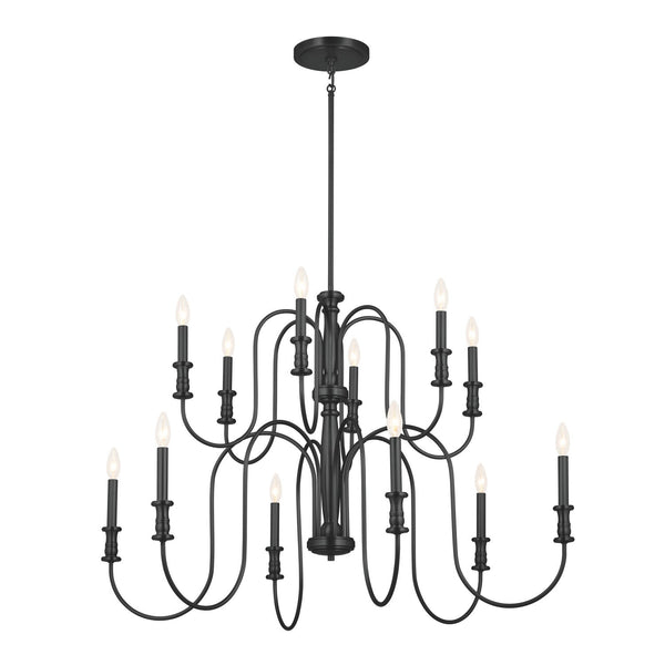 12 Light Chandelier from the Karthe Collection in Black Finish by Kichler
