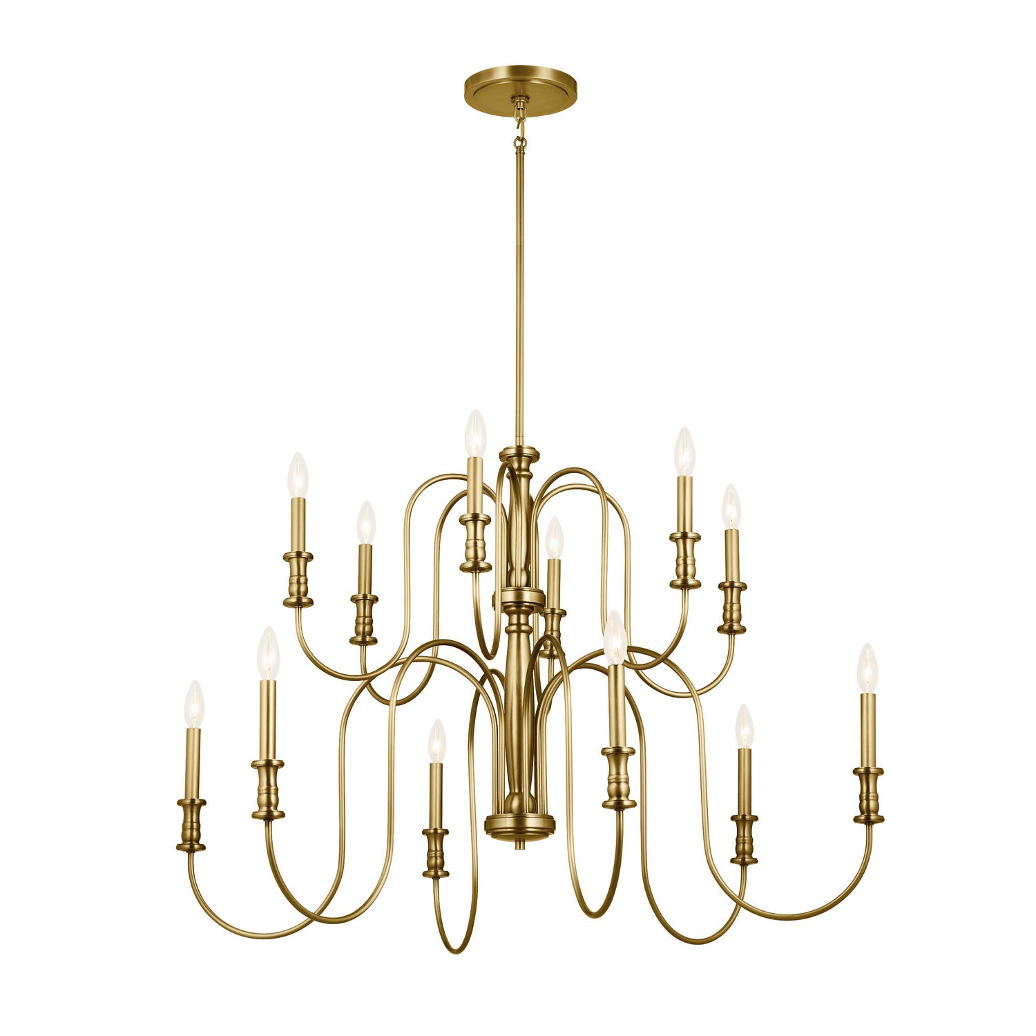 Kichler - 52472NBR - 12 Light Chandelier - Karthe - Natural Brass from Lighting & Bulbs Unlimited in Charlotte, NC