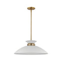 Nuvo Lighting - 60-7464 - One Light Pendant - Perkins - Matte White / Burnished Brass from Lighting & Bulbs Unlimited in Charlotte, NC