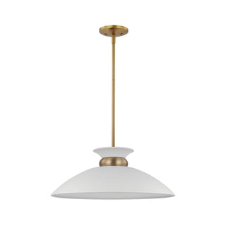 Nuvo Lighting - 60-7464 - One Light Pendant - Perkins - Matte White / Burnished Brass from Lighting & Bulbs Unlimited in Charlotte, NC