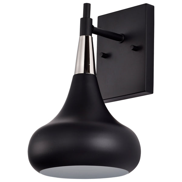 Nuvo Lighting - 60-7508 - One Light Wall Sconce - Phoenix - Matte Black / Polished Nickel from Lighting & Bulbs Unlimited in Charlotte, NC