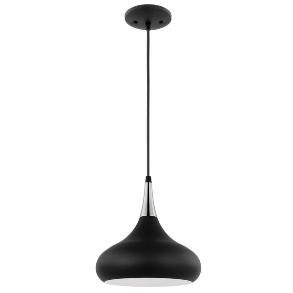 Nuvo Lighting - 60-7510 - One Light Pendant - Phoenix - Matte Black / Polished Nickel from Lighting & Bulbs Unlimited in Charlotte, NC