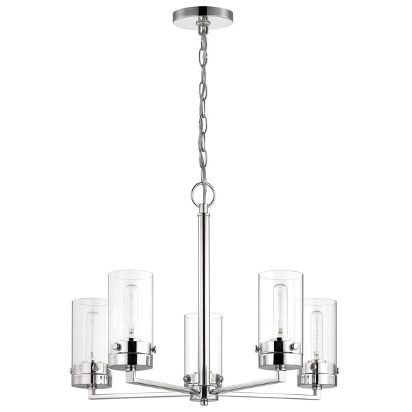 Nuvo Lighting - 60-7635 - Five Light Chandelier - Intersection - Polished Nickel from Lighting & Bulbs Unlimited in Charlotte, NC
