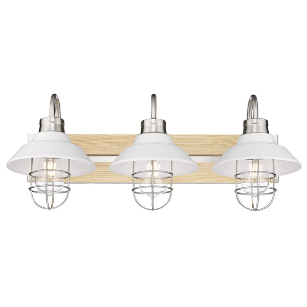 Three Light Bath Vanity from the Fraser Collection in Pewter Finish by Golden