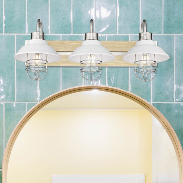 Three Light Bath Vanity from the Fraser Collection in Pewter Finish by Golden