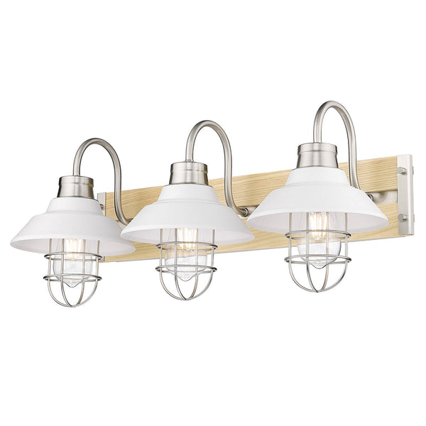 Three Light Bath Vanity from the Fraser Collection in Pewter Finish by Golden