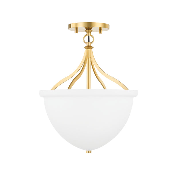 Hudson Valley - 2811-AGB - One Light Semi Flush - Browne - Aged Brass from Lighting & Bulbs Unlimited in Charlotte, NC