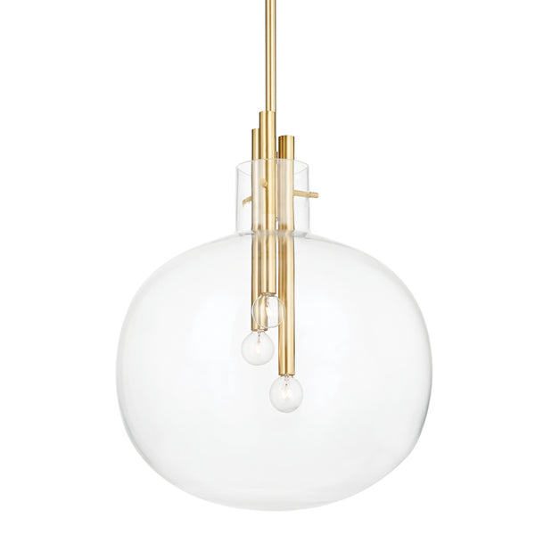 Hudson Valley - 3918-AGB - Three Light Pendant - Hempstead - Aged Brass from Lighting & Bulbs Unlimited in Charlotte, NC
