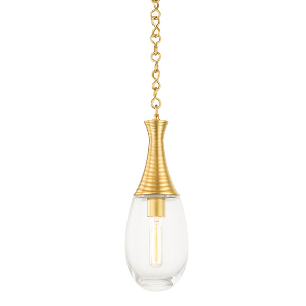 Hudson Valley - 3936-AGB - One Light Pendant - Southold - Aged Brass from Lighting & Bulbs Unlimited in Charlotte, NC