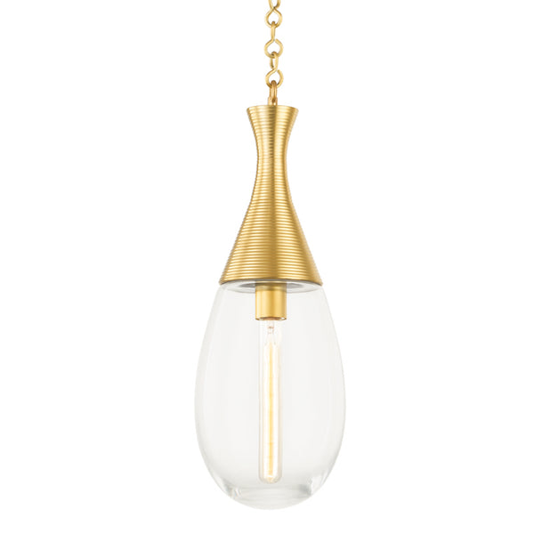 Hudson Valley - 3938-AGB - One Light Pendant - Southold - Aged Brass from Lighting & Bulbs Unlimited in Charlotte, NC