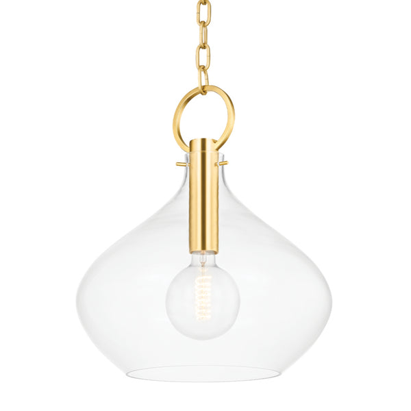 Hudson Valley - BKO253-AGB - One Light Large Pendant - Lina - Aged Brass from Lighting & Bulbs Unlimited in Charlotte, NC