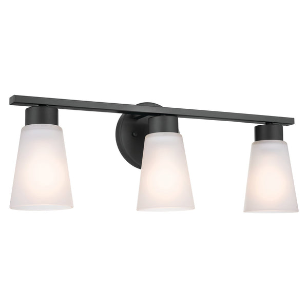 Three Light Bath from the Stamos Collection in Black Finish by Kichler
