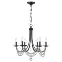 Six Light Chandelier from the Mirabella BLK Collection in Matte Black Finish by Golden