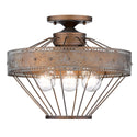 Golden - 7856-SF CP - Three Light Semi-Flush Mount - Ferris CP - Copper Patina from Lighting & Bulbs Unlimited in Charlotte, NC