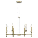 Six Light Chandelier from the Cambay Collection in White Gold Finish by Golden
