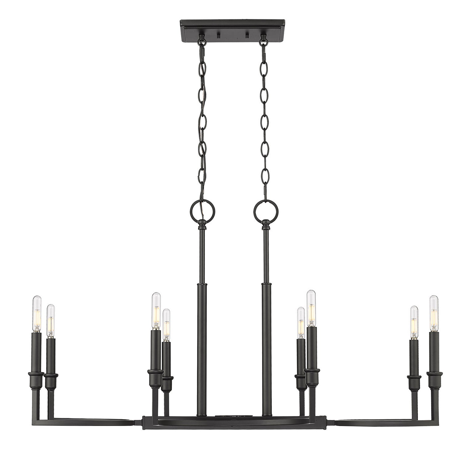 Golden - 8209-LP BLK - Eight Light Linear Pendant - Ellyn BLK - Matte Black from Lighting & Bulbs Unlimited in Charlotte, NC