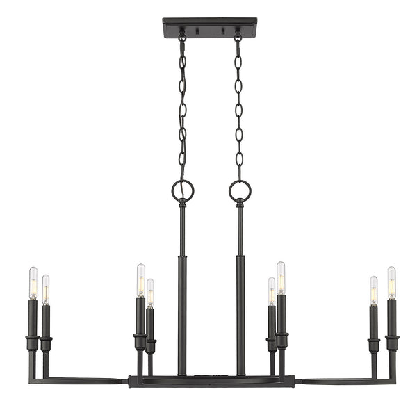 Golden - 8209-LP BLK - Eight Light Linear Pendant - Ellyn BLK - Matte Black from Lighting & Bulbs Unlimited in Charlotte, NC