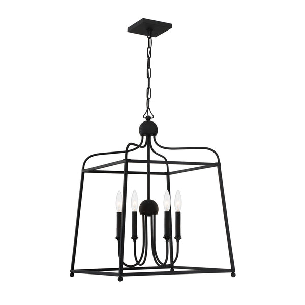 Crystorama - 2244-BF_NOSHADE - Four Light Chandelier - Sylvan - Black Forged from Lighting & Bulbs Unlimited in Charlotte, NC