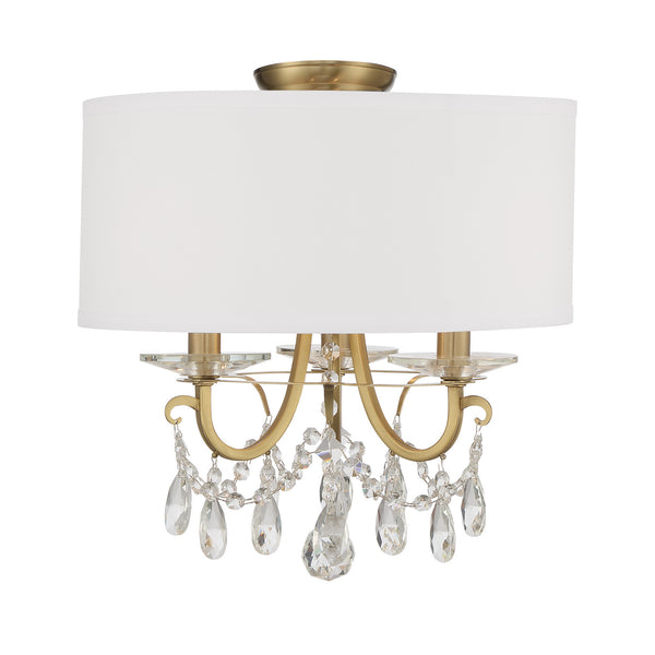 Crystorama - 6623-VG-CL-MWP_CEILING - Three Light Ceiling Mount - Othello - Vibrant Gold from Lighting & Bulbs Unlimited in Charlotte, NC