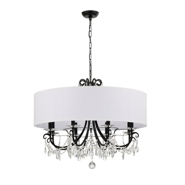Crystorama - 6628-MK-CL-MWP - Eight Light Chandelier - Othello - Matte Black from Lighting & Bulbs Unlimited in Charlotte, NC