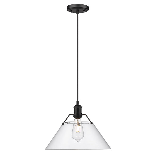 Golden - 3306-L BLK-CLR - One Light Pendant - Orwell BLK - Matte Black from Lighting & Bulbs Unlimited in Charlotte, NC