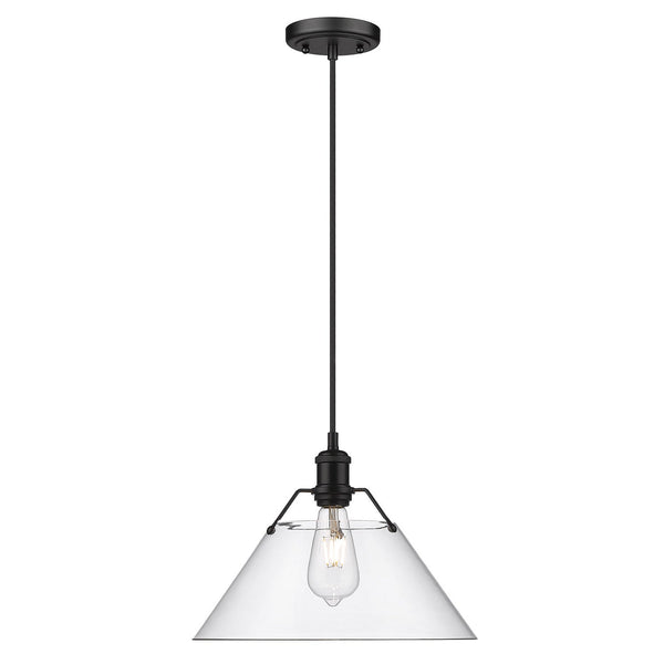 One Light Pendant from the Orwell BLK Collection in Matte Black Finish by Golden