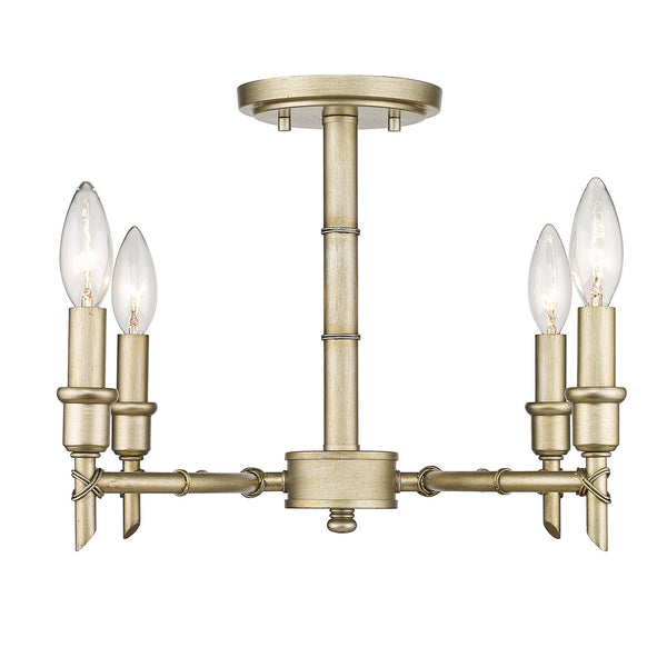 Golden - 8207-SF WG - Four Light Semi-Flush Mount - Cambay - White Gold from Lighting & Bulbs Unlimited in Charlotte, NC