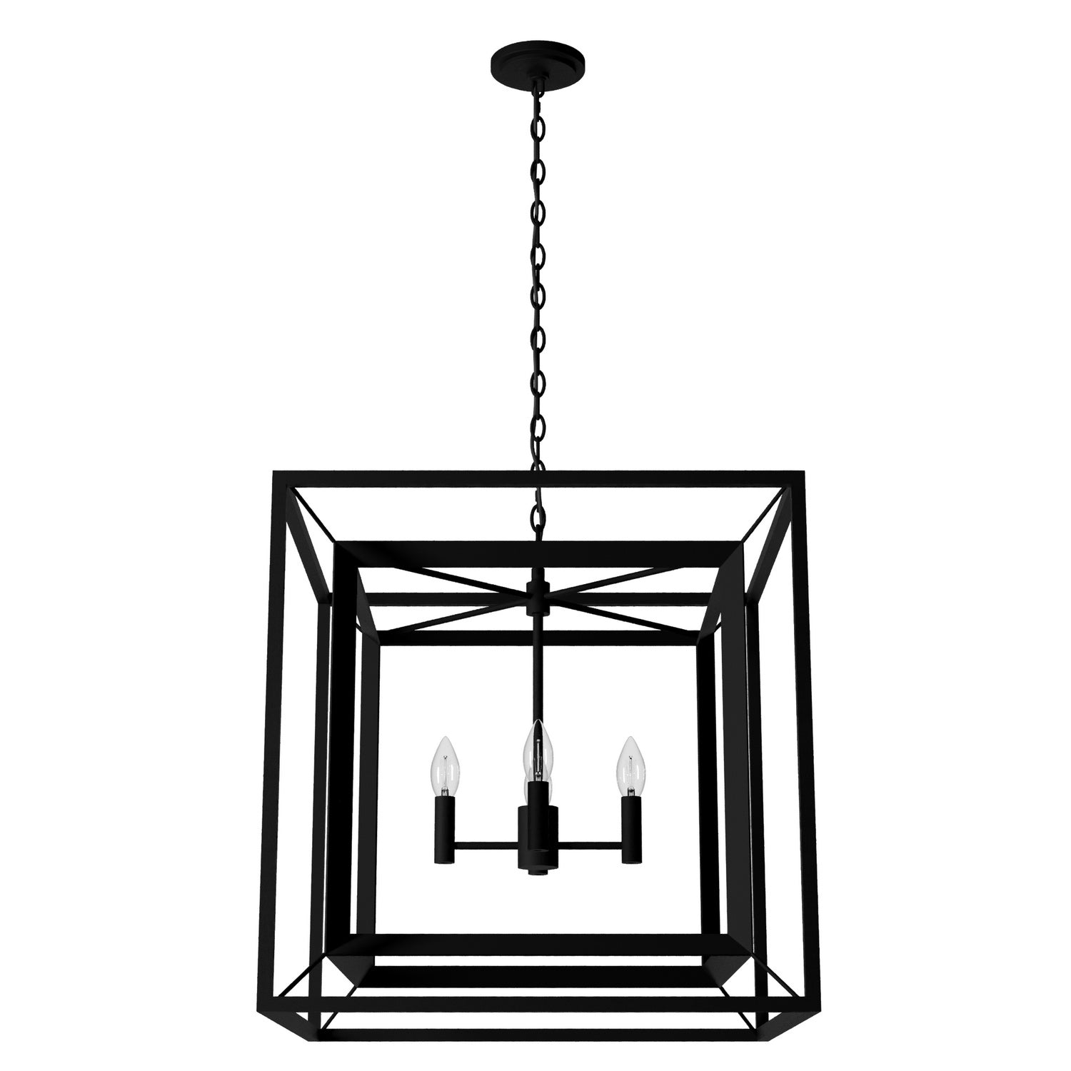 Hunter - 19408 - Four Light Chandelier - Doherty - Natural Black Iron from Lighting & Bulbs Unlimited in Charlotte, NC