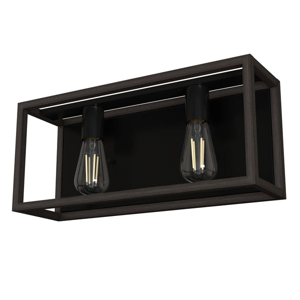 Hunter - 19671 - Two Light Vanity - Squire Manor - Matte Black from Lighting & Bulbs Unlimited in Charlotte, NC