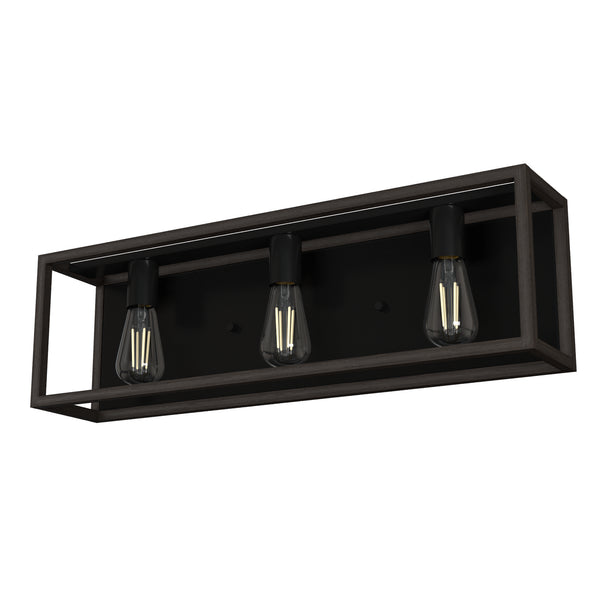 Hunter - 19673 - Three Light Vanity - Squire Manor - Matte Black from Lighting & Bulbs Unlimited in Charlotte, NC