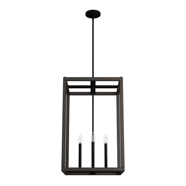 Hunter - 19677 - Four Light Pendant - Squire Manor - Matte Black from Lighting & Bulbs Unlimited in Charlotte, NC
