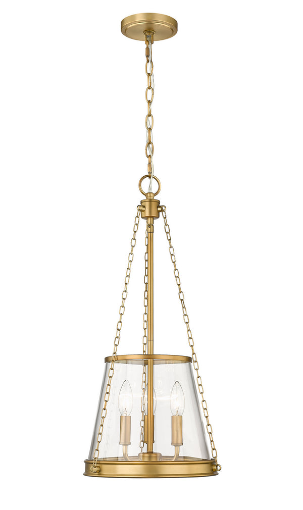 Z-Lite - 341P12-RB - Three Light Pendant - Prescott - Rubbed Brass from Lighting & Bulbs Unlimited in Charlotte, NC