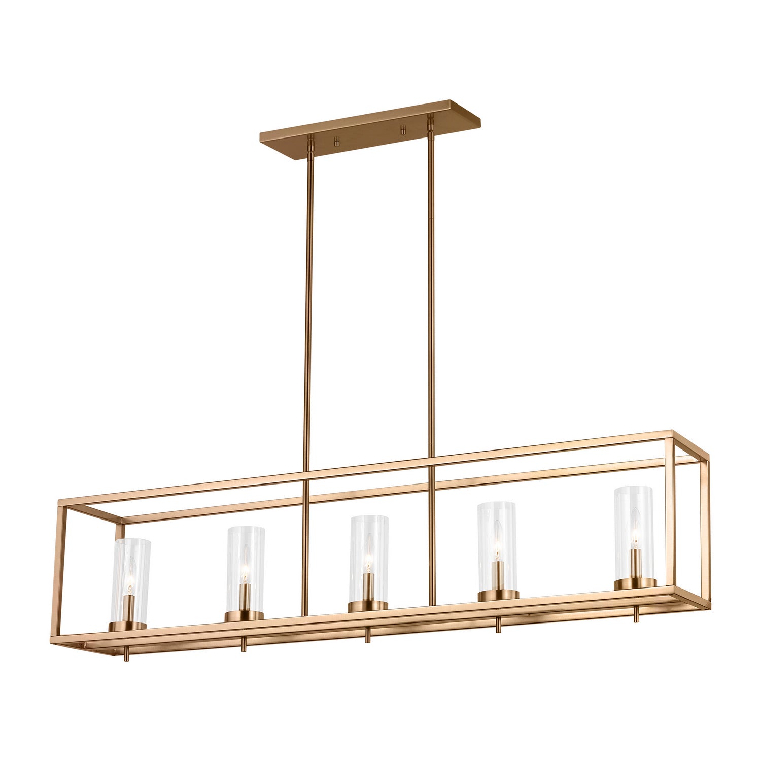 Visual Comfort Studio - 6690305-848 - Five Light Island Pendant - Zire - Satin Brass from Lighting & Bulbs Unlimited in Charlotte, NC