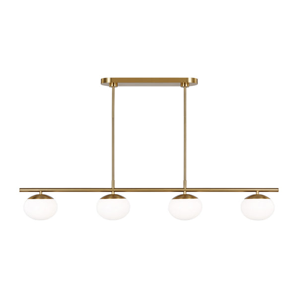 Visual Comfort Studio - EC1264BBS - Four Light Linear Chandelier - Lune - Burnished Brass from Lighting & Bulbs Unlimited in Charlotte, NC