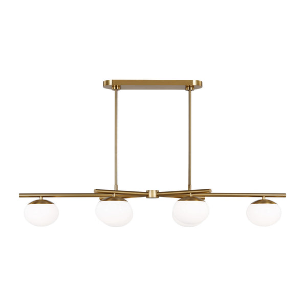 Visual Comfort Studio - EC1276BBS - Six Light Linear Chandelier - Lune - Burnished Brass from Lighting & Bulbs Unlimited in Charlotte, NC