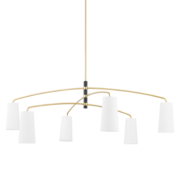 Mitzi - H612806-AGB/SBK - Six Light Chandelier - Evelyn - Aged Brass/Soft Black from Lighting & Bulbs Unlimited in Charlotte, NC