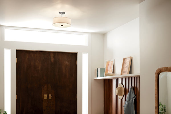 Three Light Semi Flush Mount from the Shailene Collection in Black Finish by Kichler