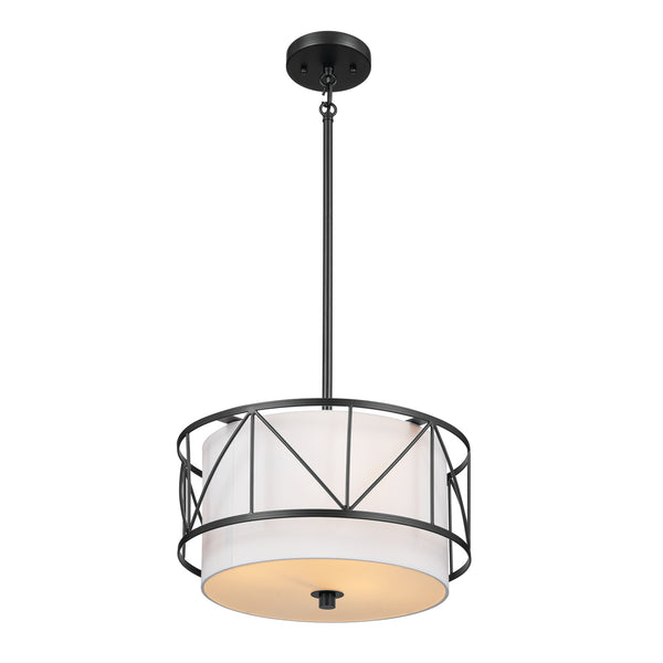 Kichler - 52074BK - Three Light Pendant/Semi Flush - Birkleigh - Black from Lighting & Bulbs Unlimited in Charlotte, NC