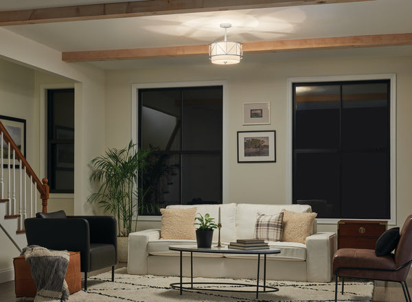 Three Light Pendant/Semi Flush from the Birkleigh Collection in Satin Nickel Finish by Kichler