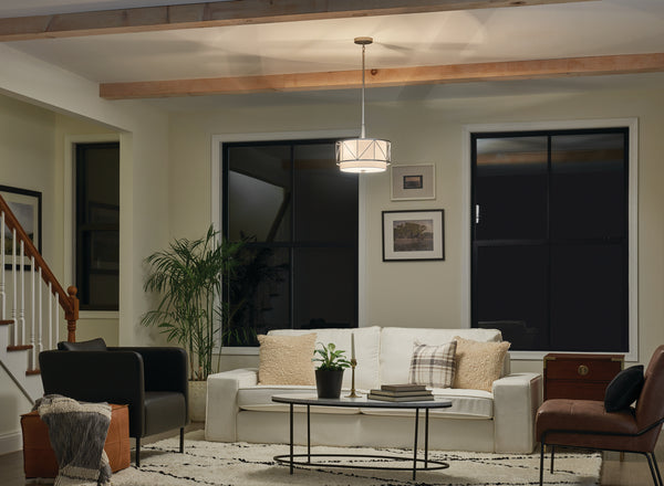 Three Light Pendant/Semi Flush from the Birkleigh Collection in Satin Nickel Finish by Kichler