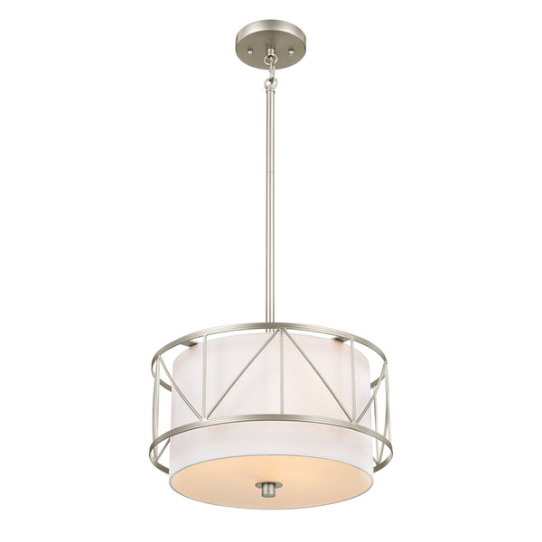 Three Light Pendant/Semi Flush from the Birkleigh Collection in Satin Nickel Finish by Kichler